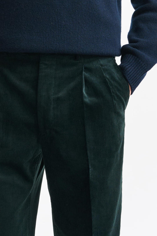 Green Cashmere and Cotton Farley Trousers Corduroy - Image 3