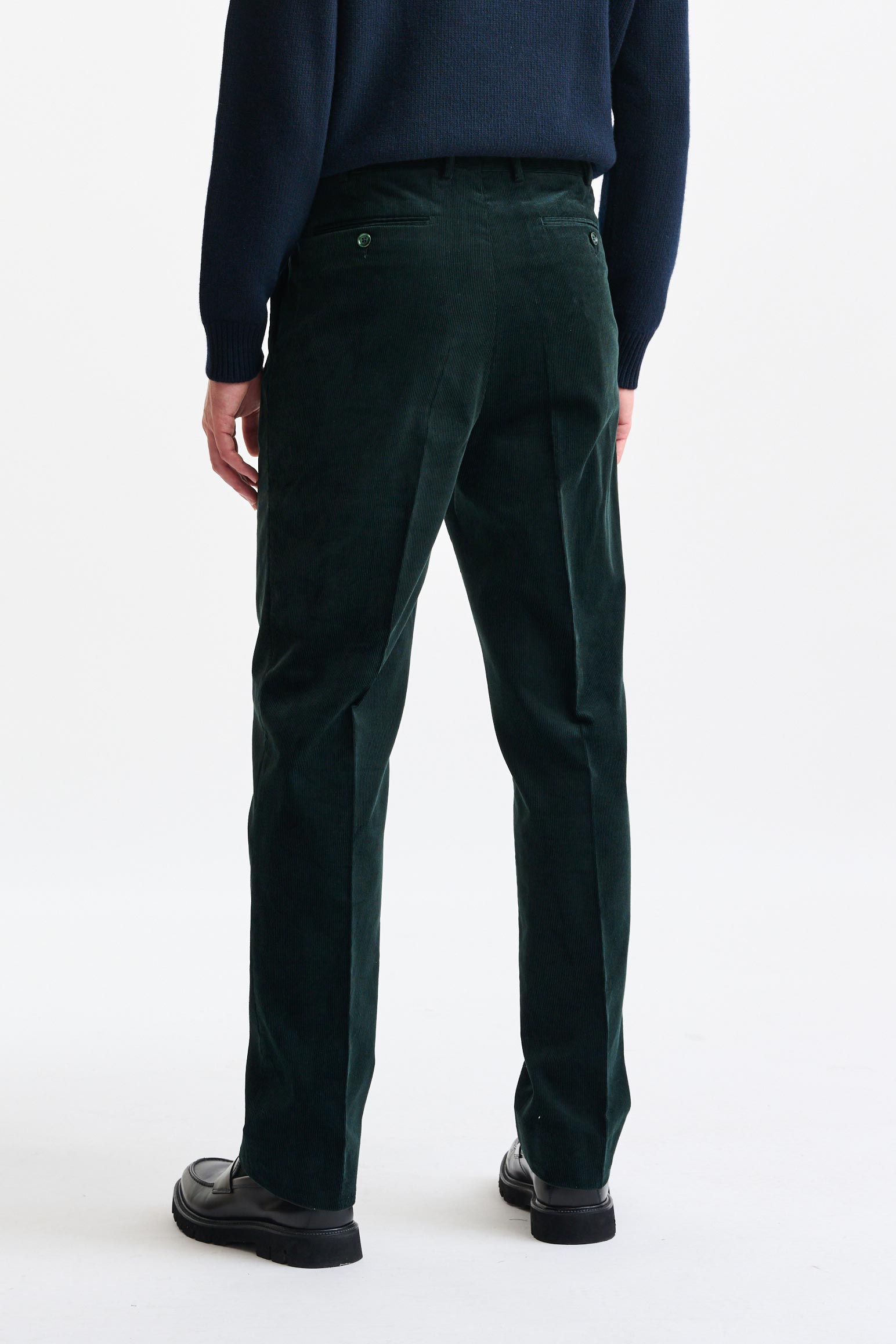 Green Cashmere and Cotton Farley Trousers Corduroy - Image 5