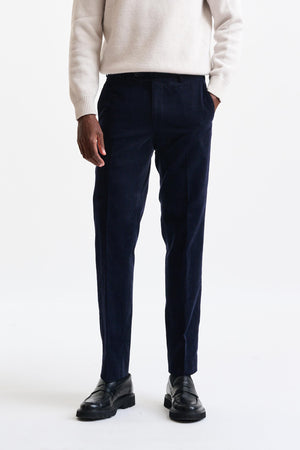 Blue 100% Cotton Farley Trousers Corduroy - Image 1