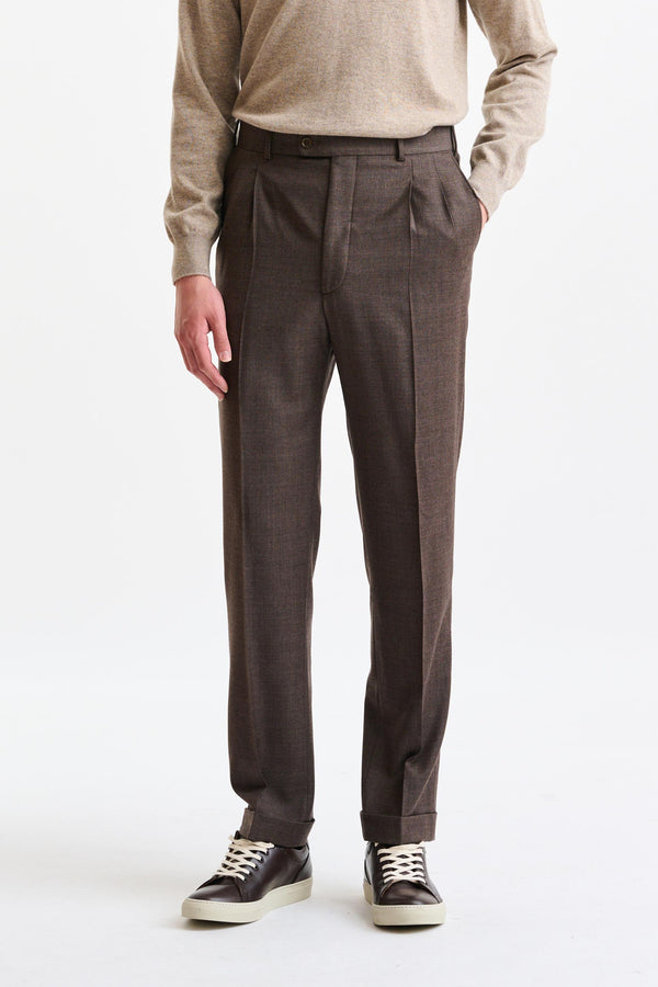 Braune Super 130's-Wolle Farley-Hose Hybrid