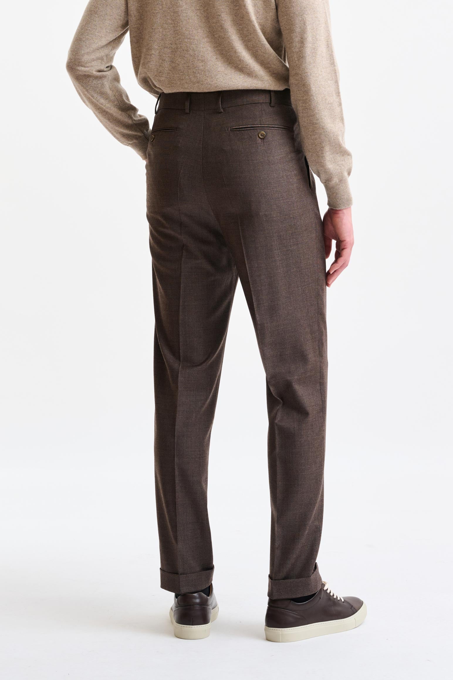 Brown Super 130´s Wool Farley Trousers Hybrid - Image 5
