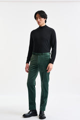 Green 100% Cotton Farley Trousers Fine Velvet - Image 2