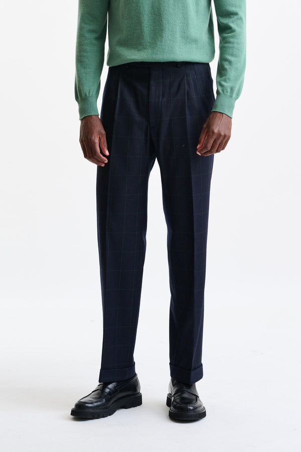 Dunkelblaue Farley-Hose aus 100% Wolle Freestyle