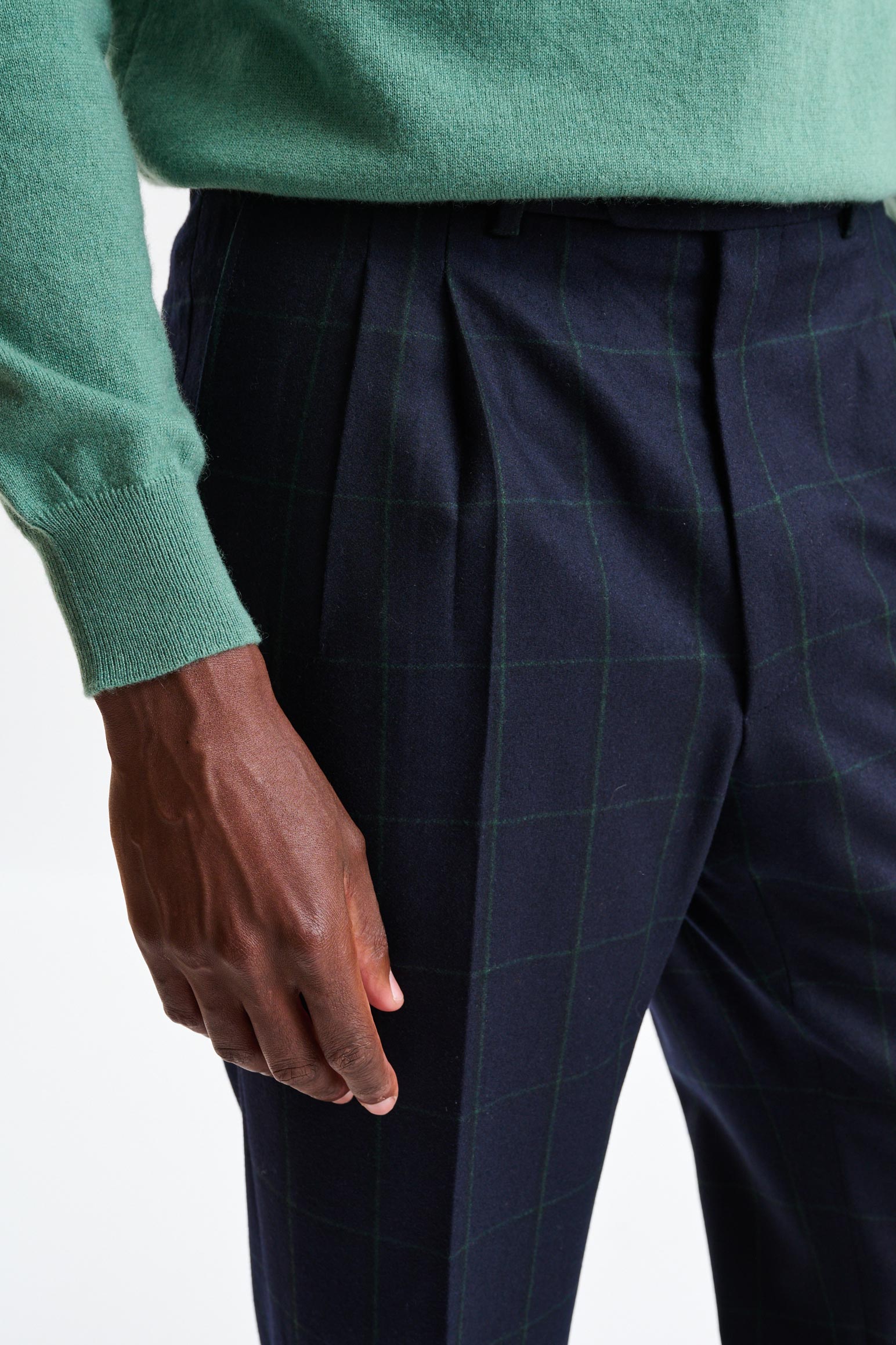 Dark Blue 100% Wool Farley Trousers Freestyle - Image 3