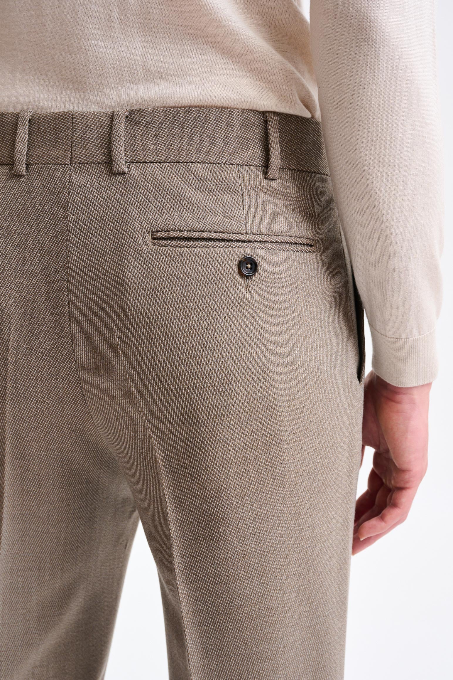 Dark Beige Wool Farley Trousers Freestyle - Image 5