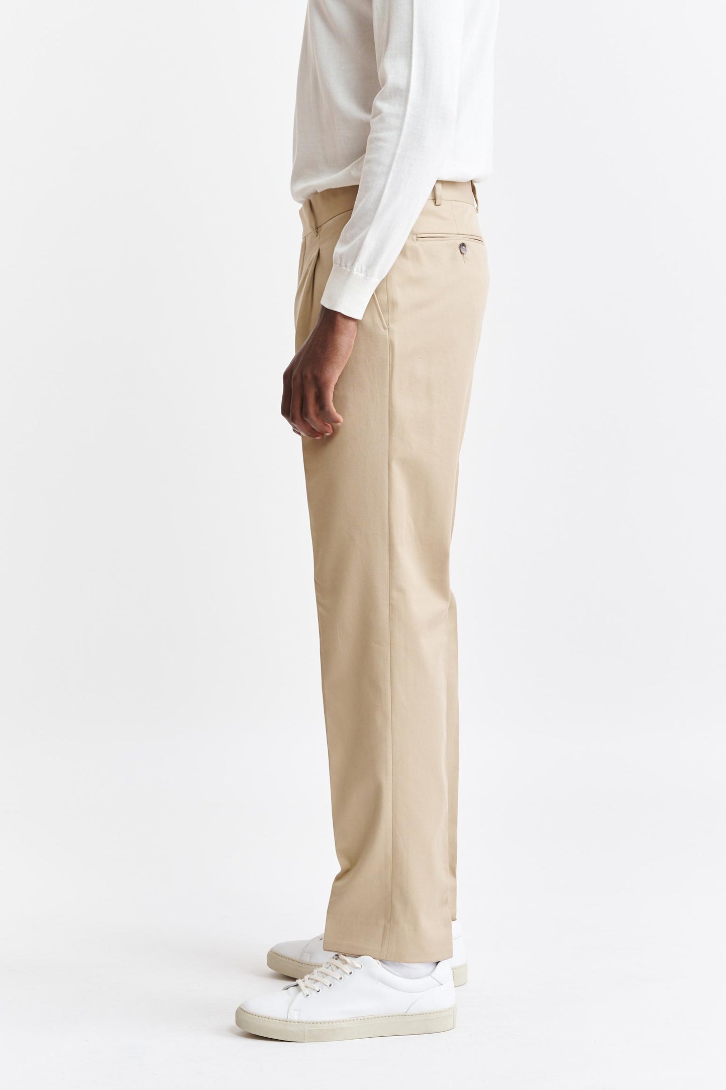 Light Brown Cleeve Trousers Cashmere Cotton