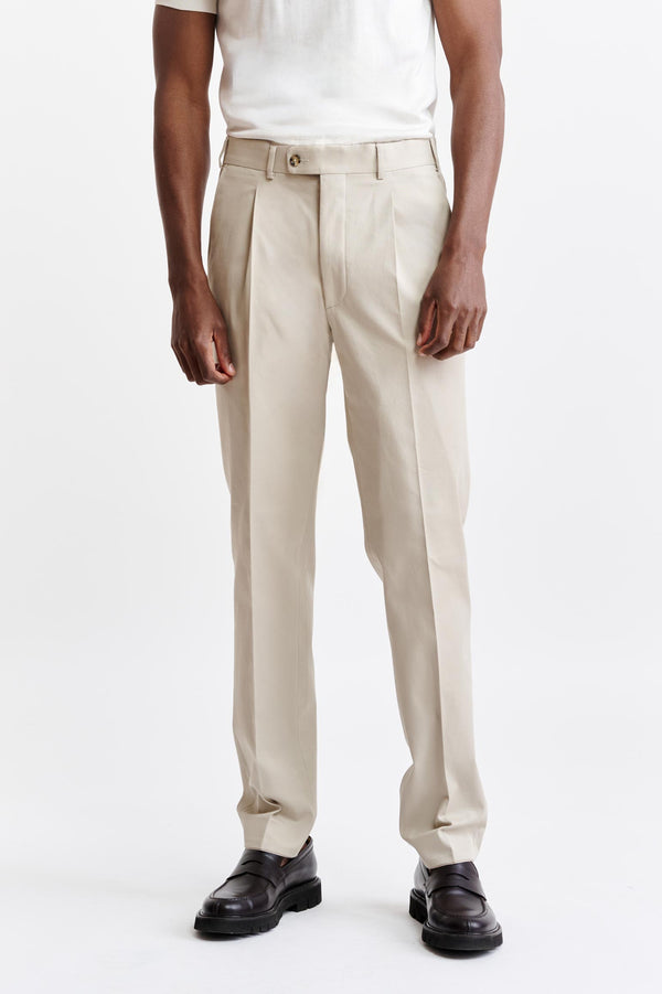 Light Brown Cotton Farley Trousers Cashmere Cotton