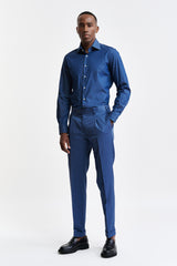 Medium Blue Wool Super 100's Farley Trousers New Deluxe