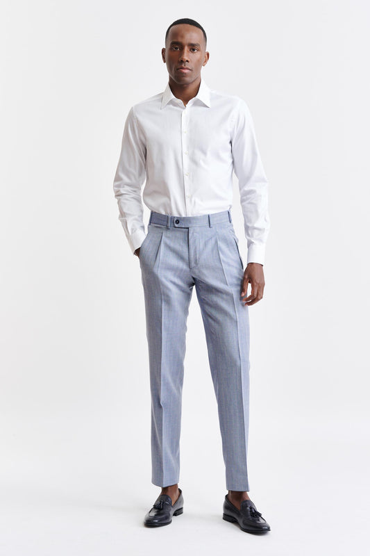 Medium Blue Wool & Cashmere Farley Trousers Jazz Image 2