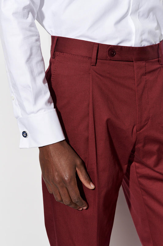Red Cotton Xander Trousers Cashmere Cotton Image 3