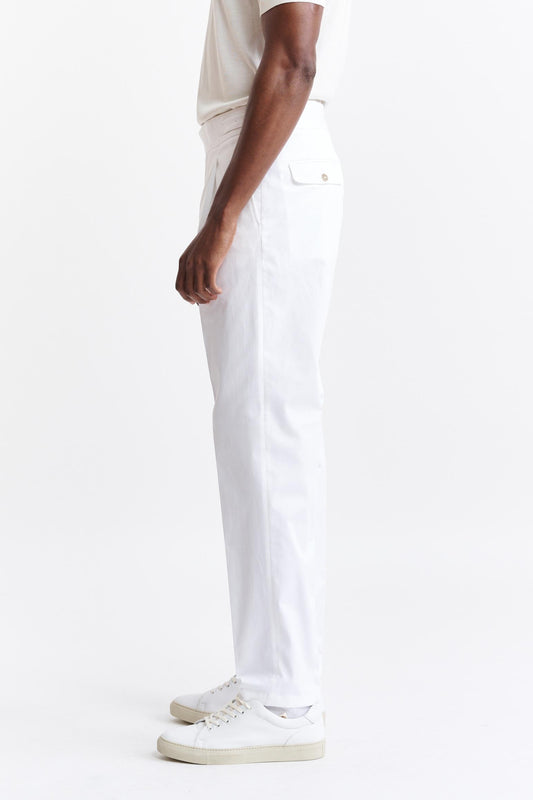 White Cotton Yalding Trousers Cashmere Cotton Image 3