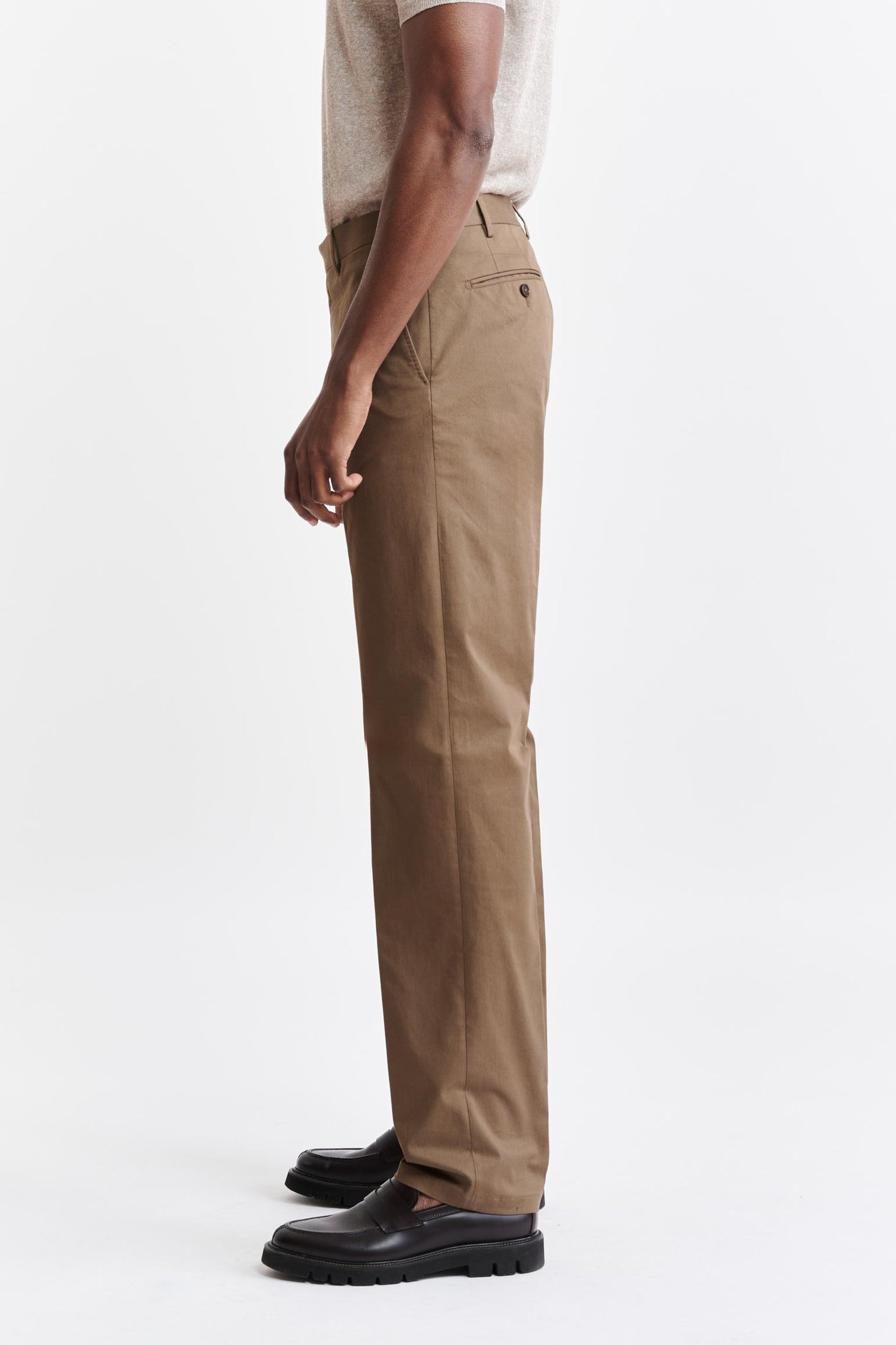 Medium Brown Cotton Xander Trousers Cashmere Cotton