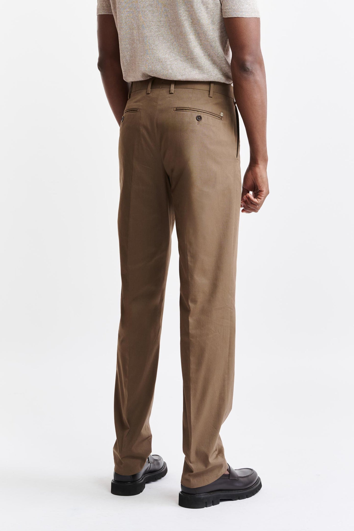 Medium Brown Cotton Xander Trousers Cashmere Cotton