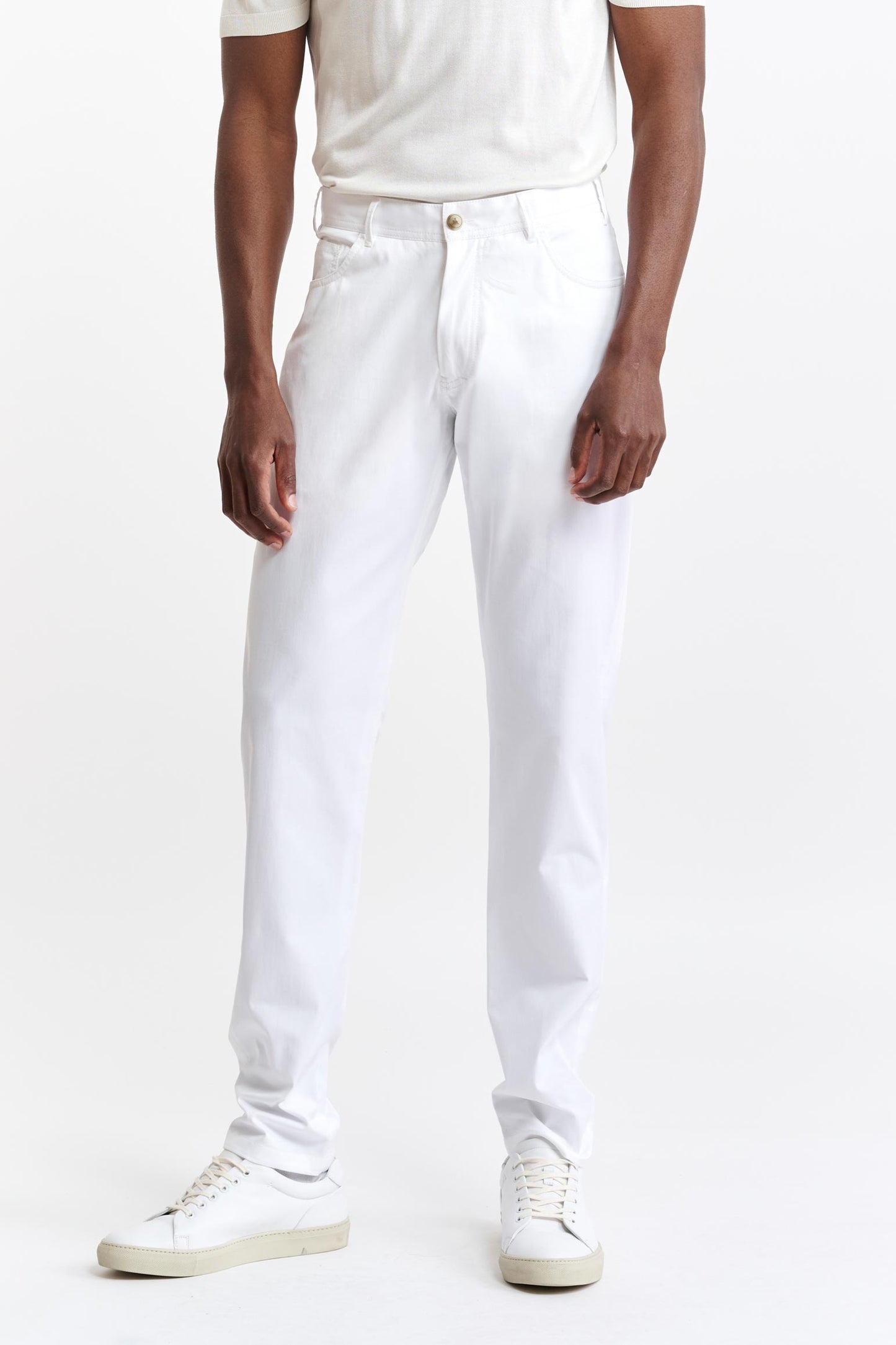 Pantalon En Coton Blanc Zeals Coton Cachemire