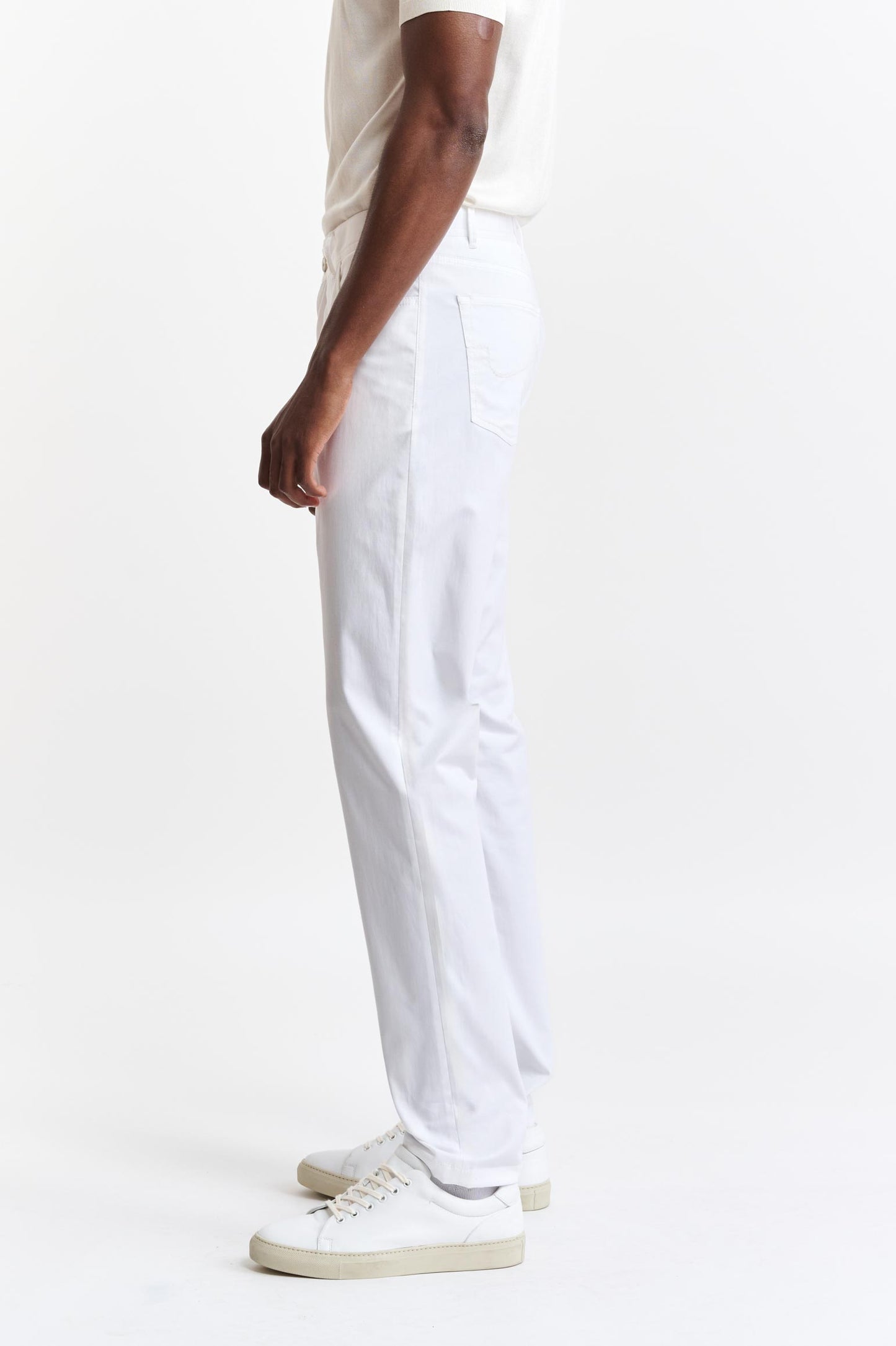 Pantalon En Coton Blanc Zeals Coton Cachemire