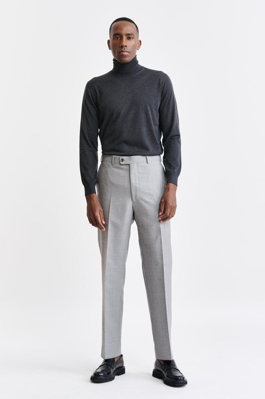 Light Grey 100% Wool Ronas Trousers Capri Image 2