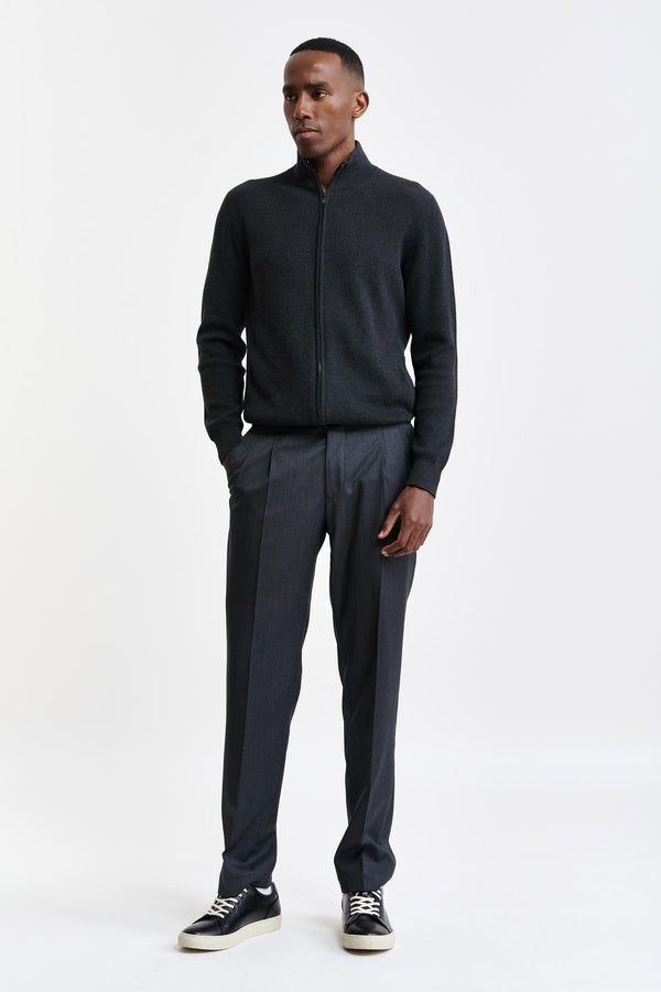 Medium Grey 100% Wool Super 100's Signature Trousers New Deluxe