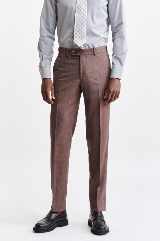 Medium Brown 100% Wool Super 130's Farley Trousers Jazz Image 1