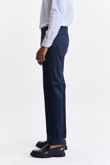 Dark Blue 100% Cotton Farley Trousers Cashmere Cotton