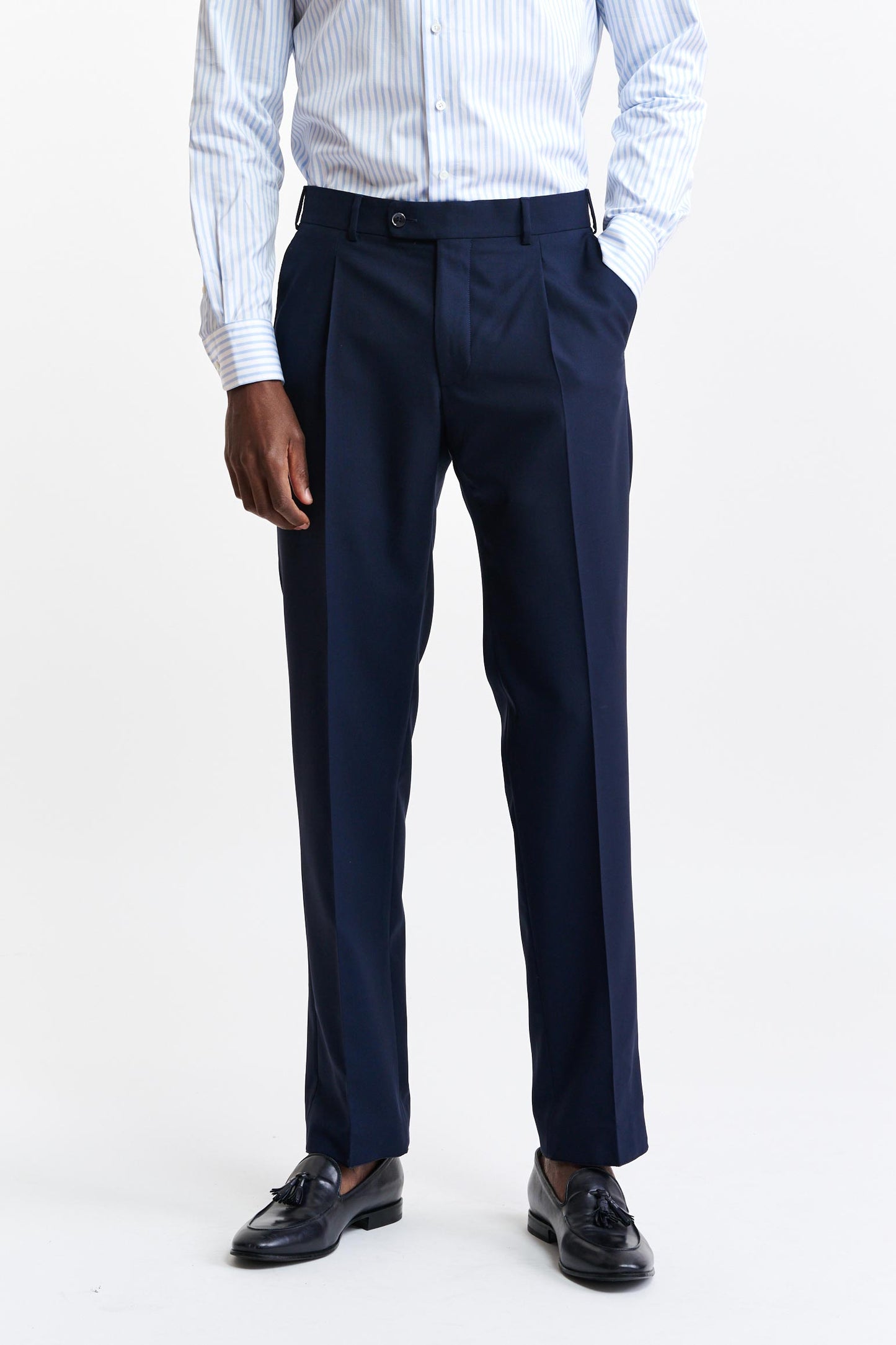 Pantalon Bleu Foncé 100% Laine Cleeve Capri