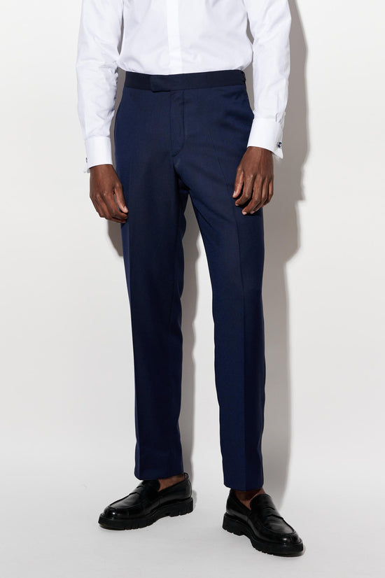 Dark Blue 100% Wool Super 120's Signature Trousers Jazz - 1