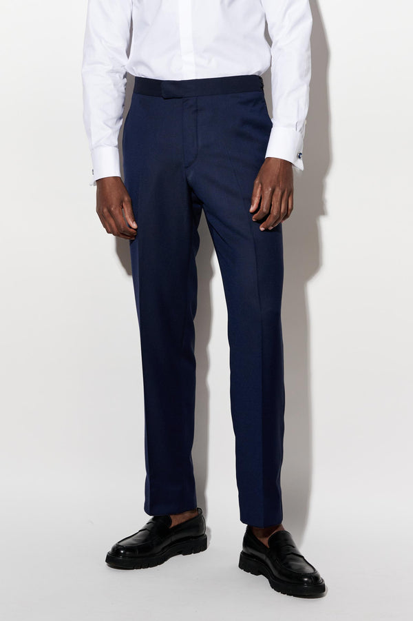 Pantalon Bleu Foncé 100% Laine Super 120's Cleeve Jazz