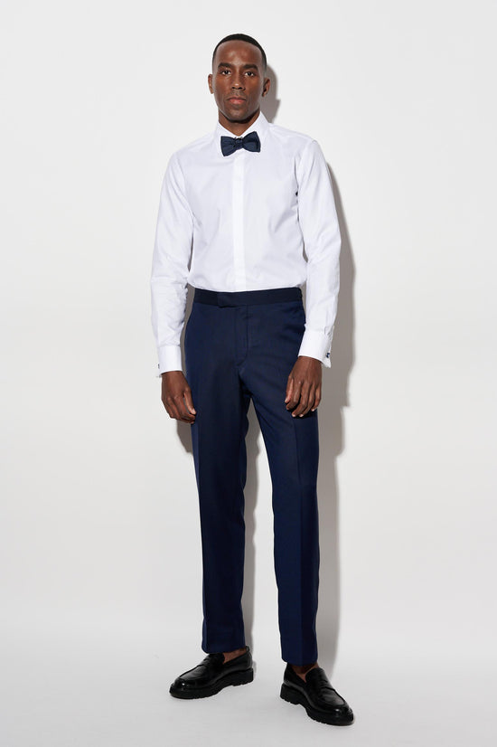 Dark Blue 100% Wool Super 120's Signature Trousers Jazz - 2