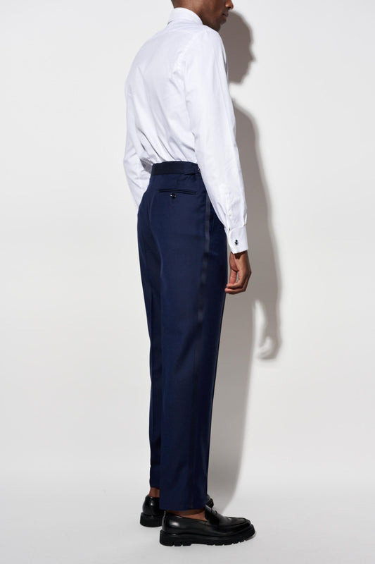 Pantalones Azul Oscuro 100% Lana Super 120's Cleeve Jazz