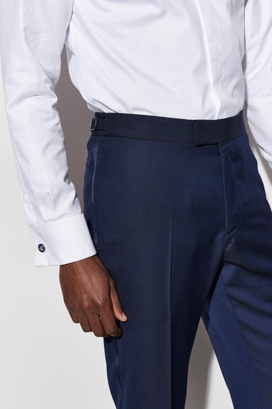 Dark Blue 100% Wool Super 120's Signature Trousers Jazz - 4