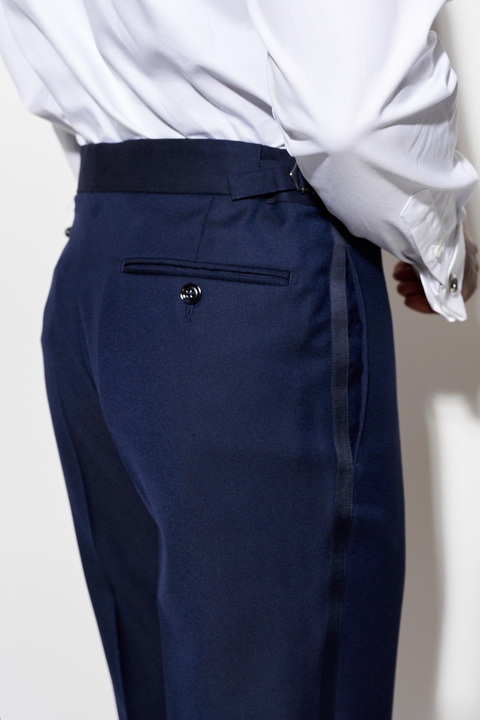 Dark Blue 100% Wool Super 120's Signature Trousers Jazz - 5