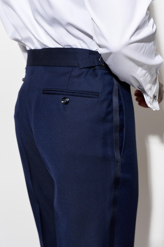 Dark Blue 100% Wool Super 120's Signature Trousers Jazz - 5