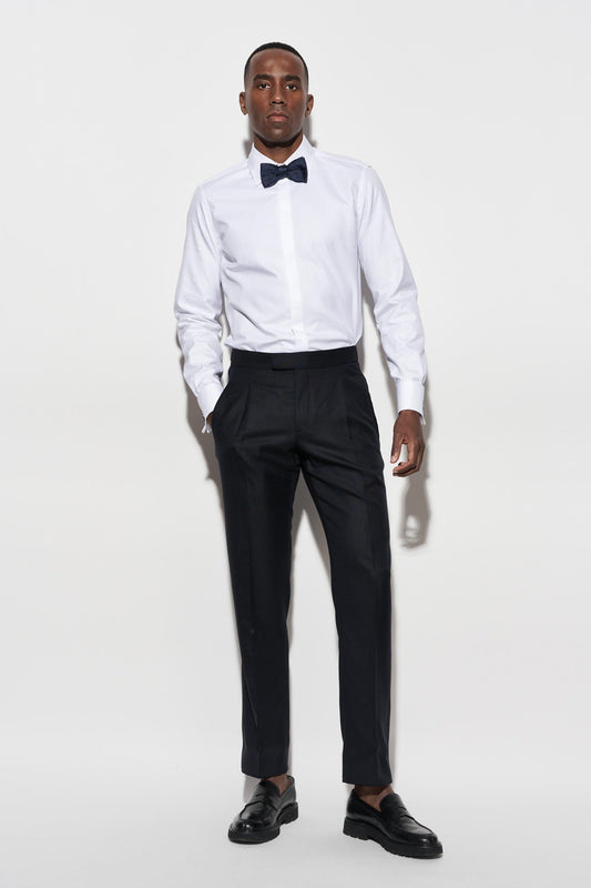 Dark Blue 100% Wool Cleeve Trousers Savile Row Classics Image 2