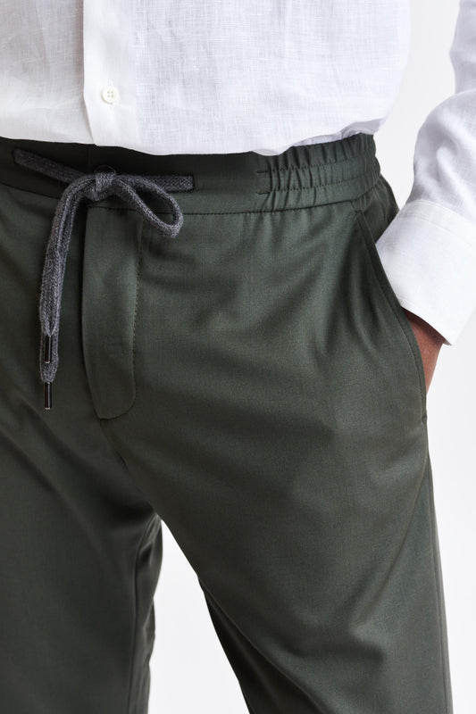 Dark Green 100% Wool Super 100's Marden Trousers New Deluxe Image 4