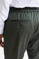Dark Green 100% Wool Super 100's Marden Trousers New Deluxe Image 5