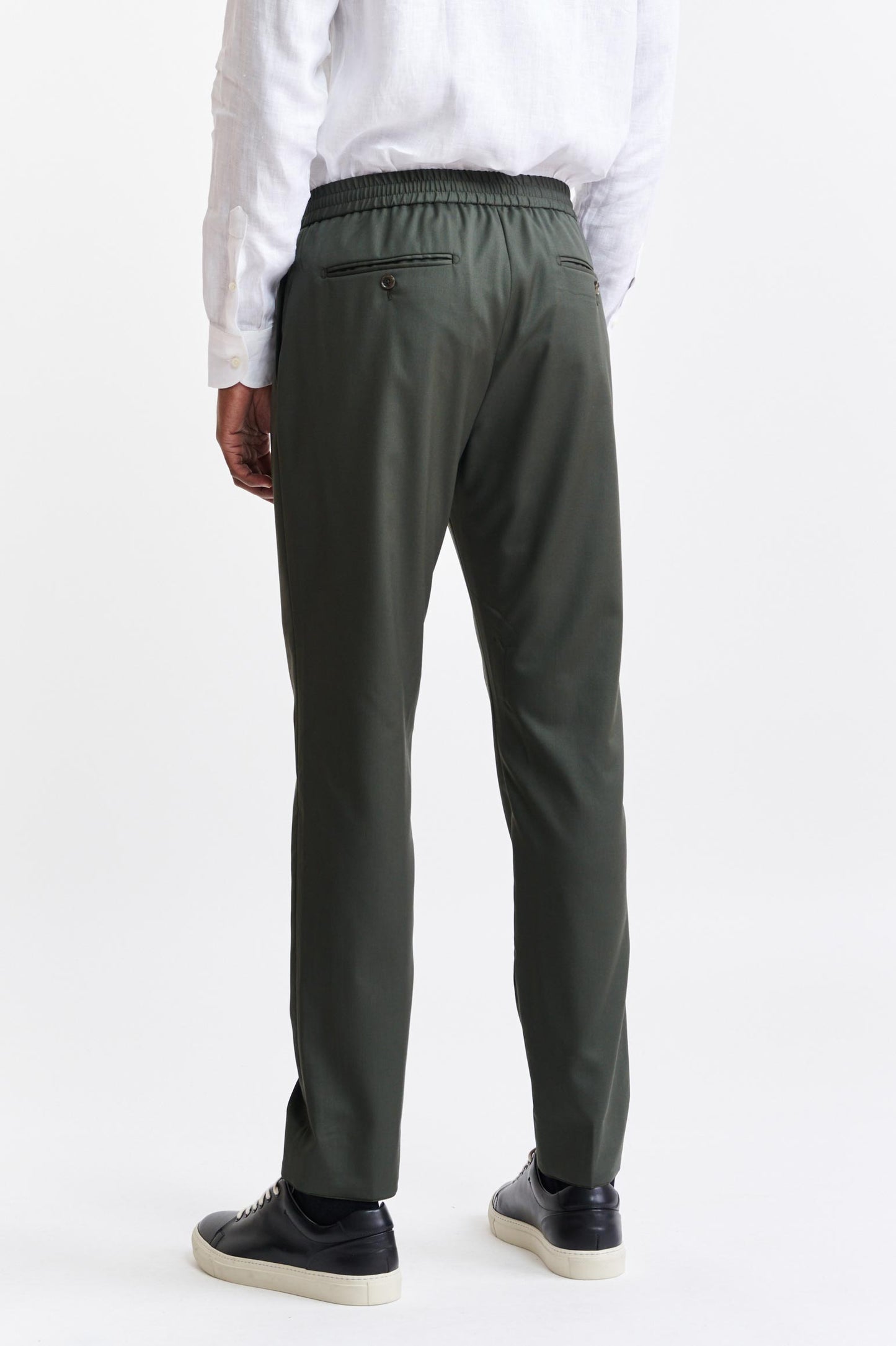 Dunkelgrüne Hose aus 100 % Wolle Super 100's Marden New Deluxe