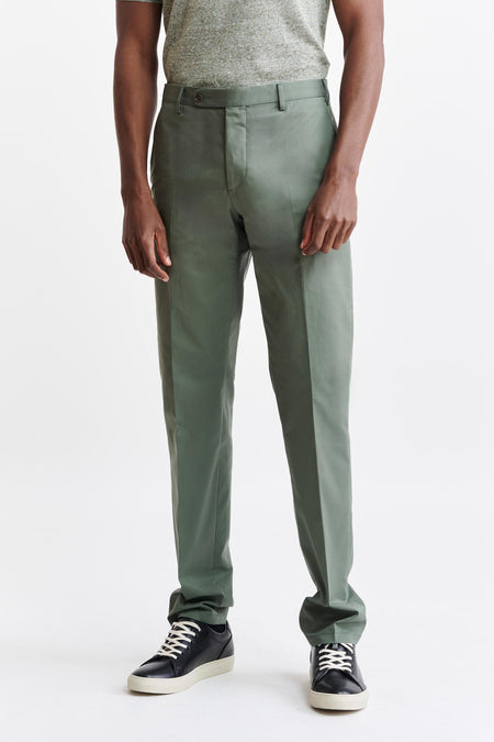 Green Cotton Xander Trousers Cashmere Cotton Image 1