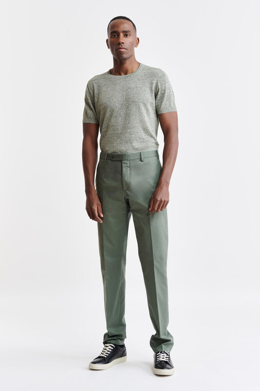 Green Cotton Xander Trousers Cashmere Cotton Image 2