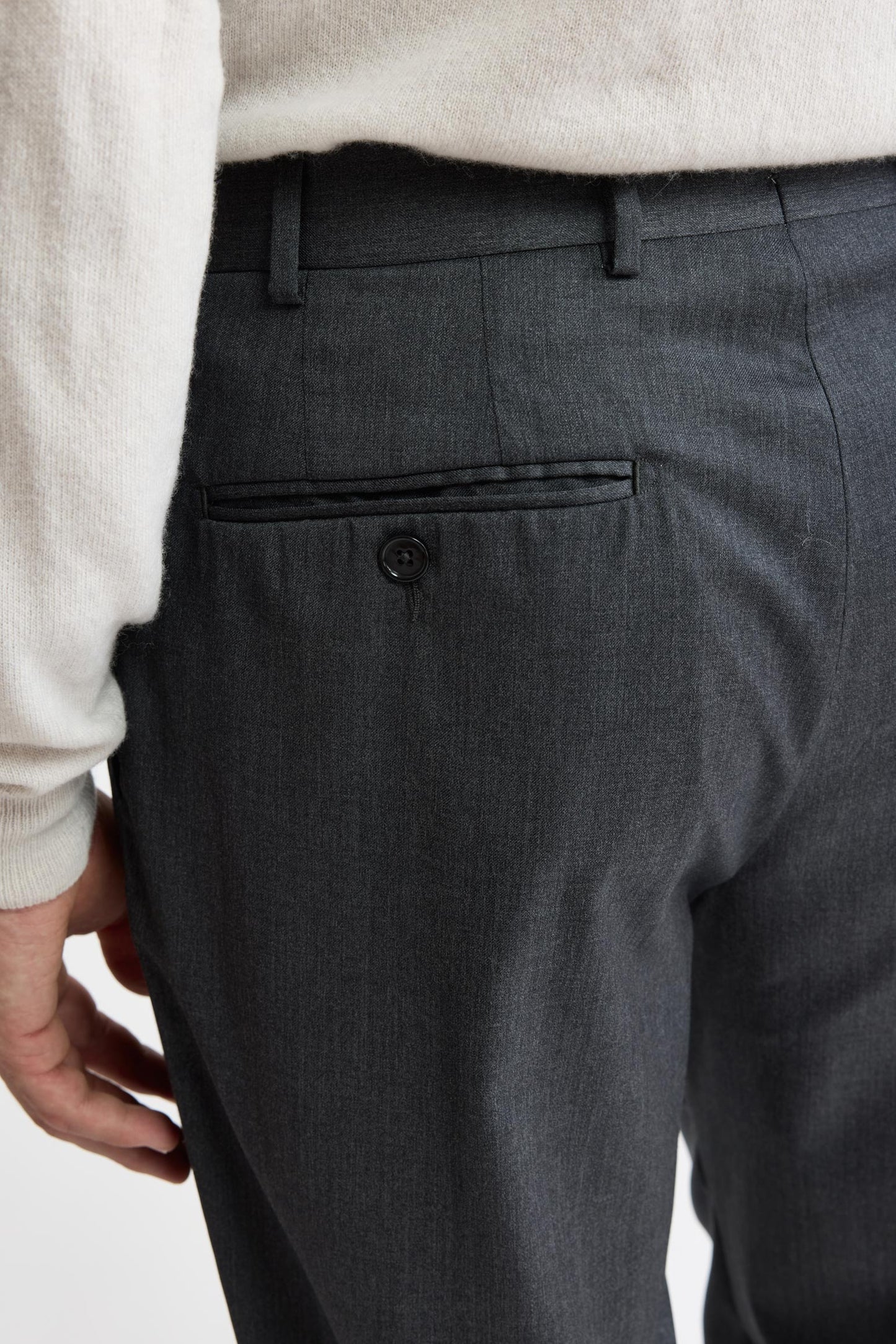 Medium Grey 100% Wool Super 100's Signature Trousers New Deluxe