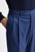 Medium Blue 100% Wool Super 100's Signature Trousers Flannel & Saxony