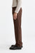 Medium Brown 100% Wool Super 100's Signature Trousers Flannel & Saxony