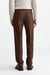 Medium Brown 100% Wool Super 100's Signature Trousers Flannel & Saxony