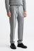Light Grey 100% Wool Super 120's Drawstring Trousers Flannel & Saxony