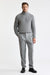 Light Grey 100% Wool Super 120's Drawstring Trousers Flannel & Saxony