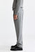 Light Grey 100% Wool Super 120's Drawstring Trousers Flannel & Saxony