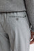 Light Grey 100% Wool Super 120's Drawstring Trousers Flannel & Saxony