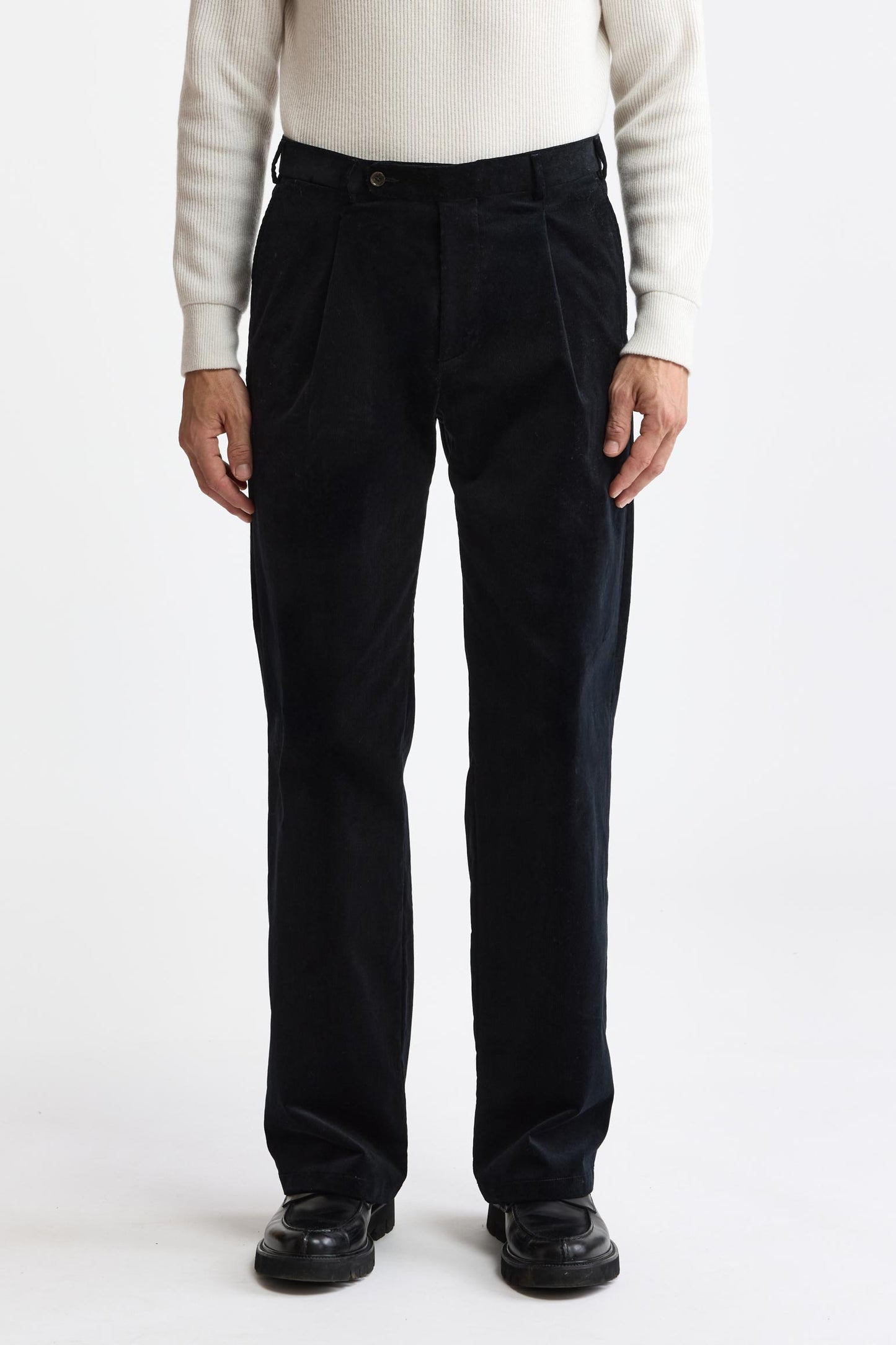 Schwarze Signature-Hose aus Baumwolle, Cord