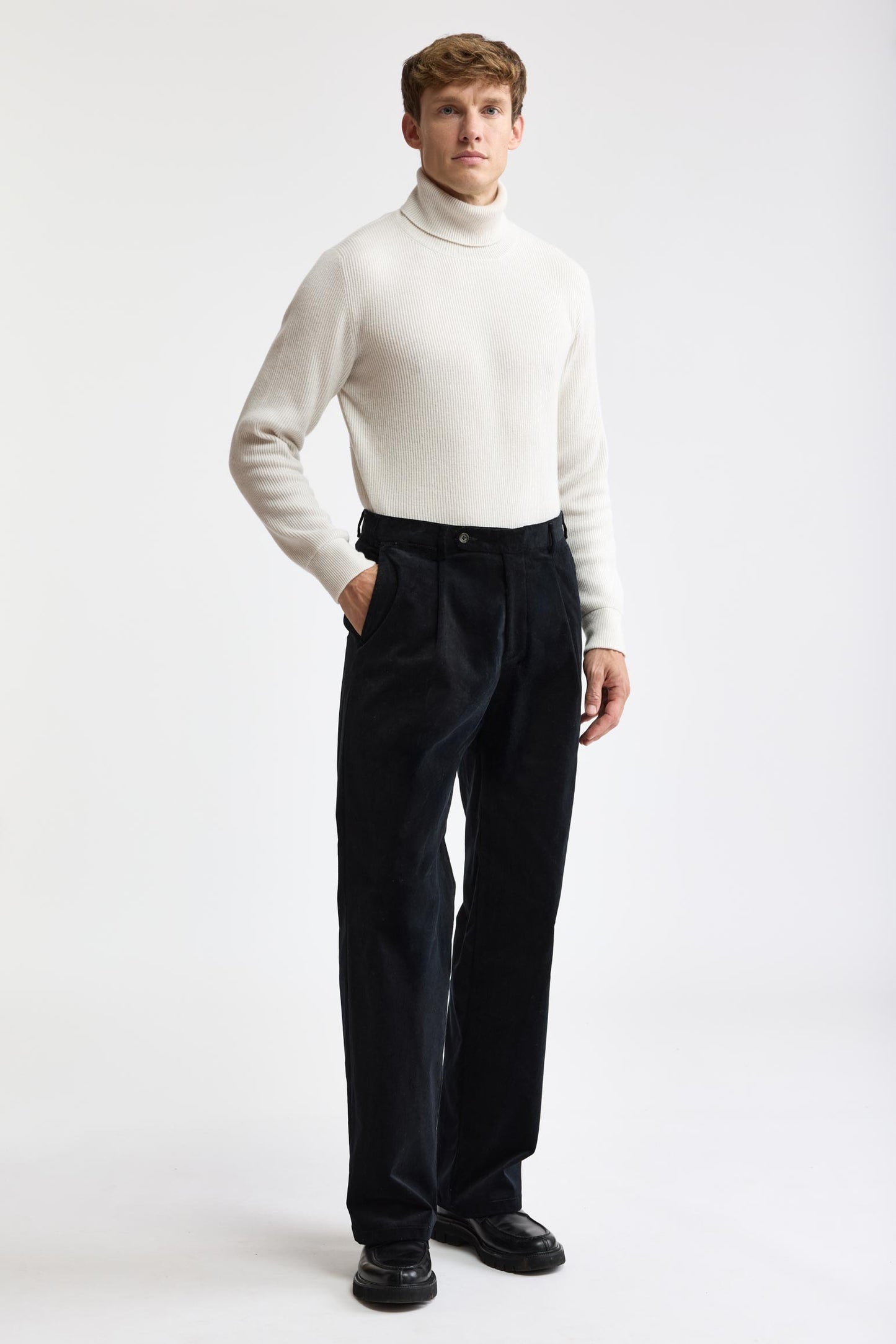Schwarze Signature-Hose aus Baumwolle, Cord