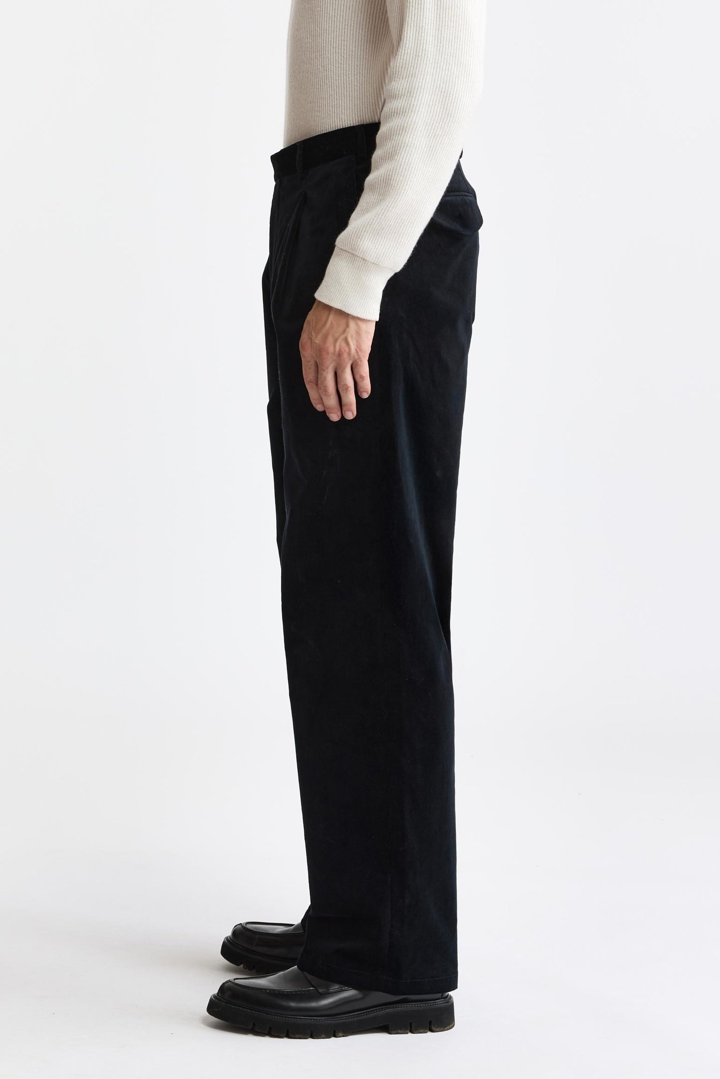 Schwarze Signature-Hose aus Baumwolle, Cord