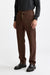 Medium Brown 100% Wool Super 100's Drawstring Trousers Flannel & Saxony