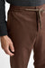 Medium Brown 100% Wool Super 100's Drawstring Trousers Flannel & Saxony
